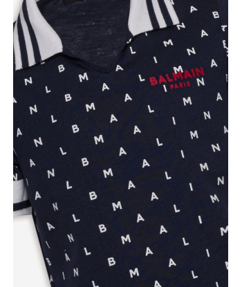 Balmain Boys Logo Polo Shirt in Navy d'Europe débarque