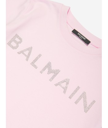 Balmain Boys Logo T-Shirt in Pink shop