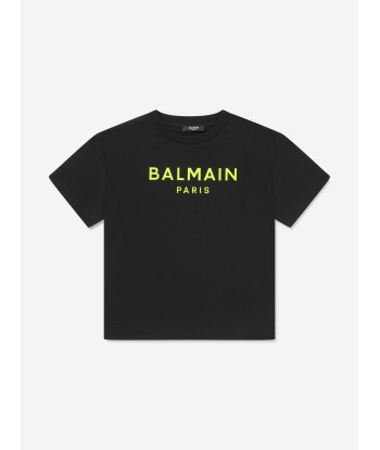 Balmain Boys Logo T-Shirt in Black de technologie