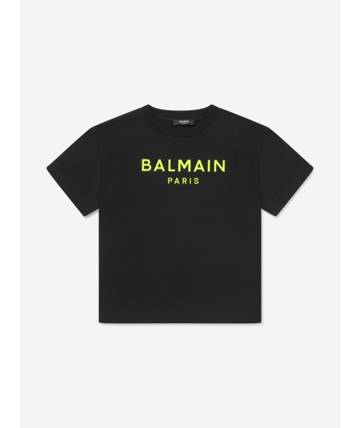 Balmain Boys Logo T-Shirt in Black de technologie