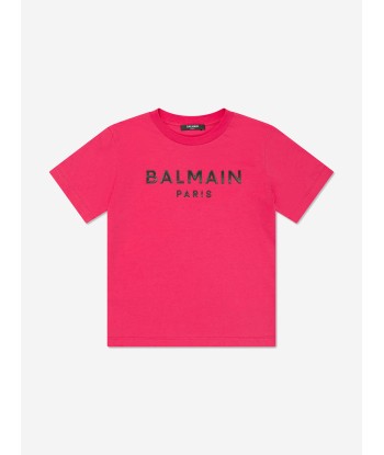 Balmain Boys Logo T-Shirt in Pink Les êtres humains sont 