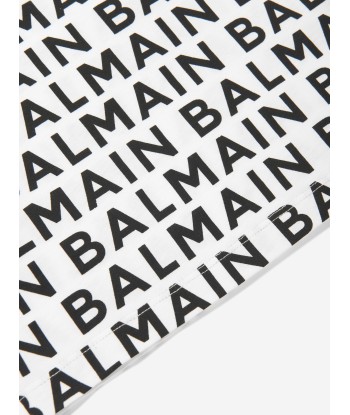 Balmain Boys Logo Print T-Shirt in Black Les magasins à Paris et en Île-de-France