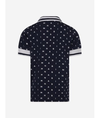 Balmain Boys Logo Polo Shirt in Navy d'Europe débarque