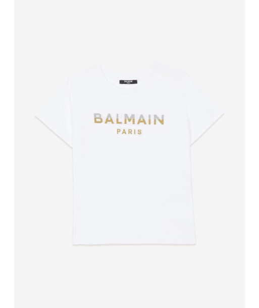 Balmain Boys Logo T-Shirt in White pour bénéficier 