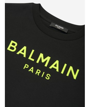 Balmain Boys Logo T-Shirt in Black de technologie