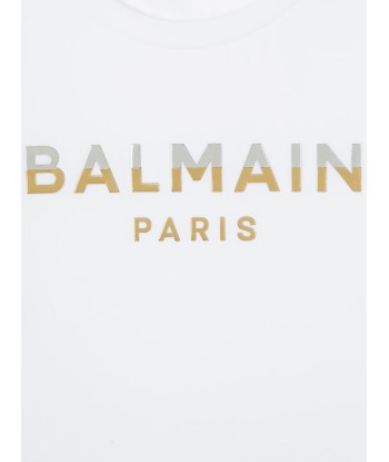 Balmain Boys Logo T-Shirt in White pour bénéficier 