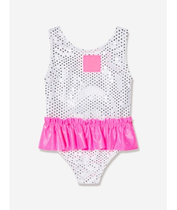 Balmain Baby Girls Logo Frill Swimsuit in White Le MVP de beaucoup