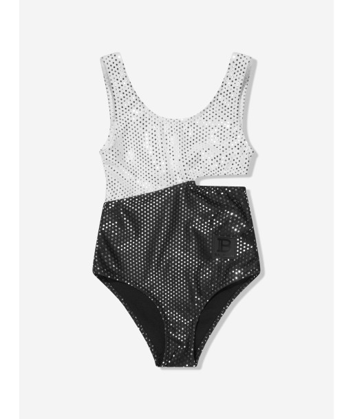 Balmain Girls Logo Swimsuit in White À commander