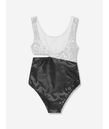 Balmain Girls Logo Swimsuit in White À commander