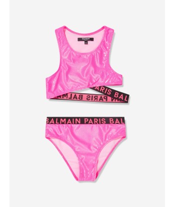 Balmain Girls Logo Bikini in Pink livraison gratuite