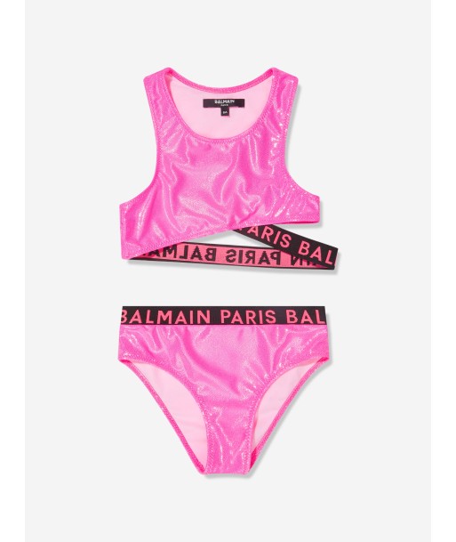 Balmain Girls Logo Bikini in Pink livraison gratuite