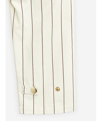 Mini Rodini Kids Striped Cargo Trousers in Ivory acheter en ligne