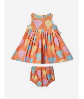 Stella McCartney Baby Girls Shell Dress With Knickers in Orange en ligne des produits 