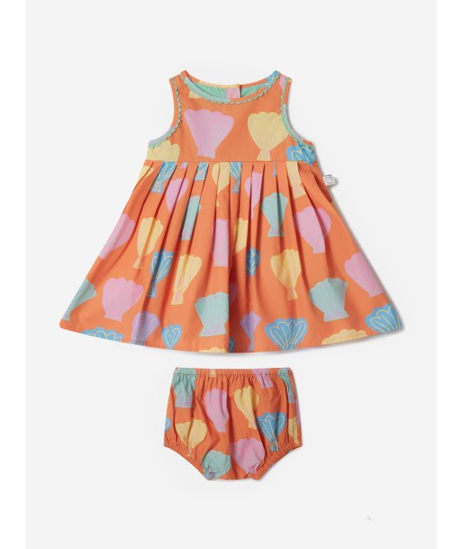 Stella McCartney Baby Girls Shell Dress With Knickers in Orange en ligne des produits 