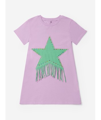 Stella McCartney Girls Star Jersey Dress in Purple destockage