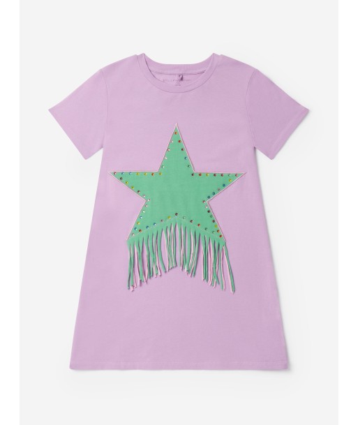 Stella McCartney Girls Star Jersey Dress in Purple destockage