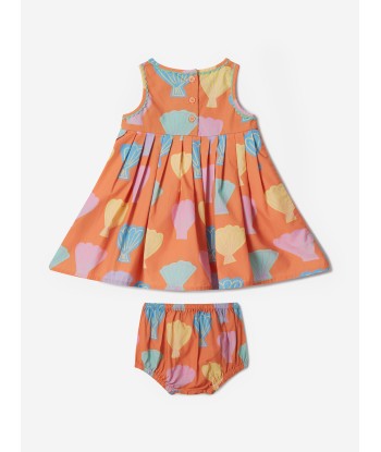 Stella McCartney Baby Girls Shell Dress With Knickers in Orange en ligne des produits 