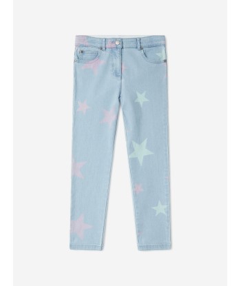 Stella McCartney Girls Star Print Jeans in Blue pas cher