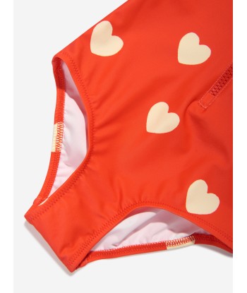 Mini Rodini Girls Hearts UV Swimsuit in Red Découvrez la collection