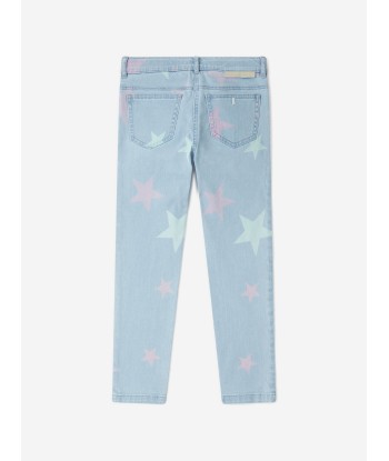 Stella McCartney Girls Star Print Jeans in Blue pas cher