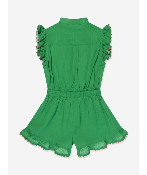 Zimmermann Girls Junie Frill Playsuit in Green livraison gratuite