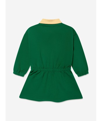 Mini Rodini Girls Tennis Collar Sweater Dress in Green de la marque