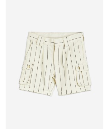 Mini Rodini Kids Striped Cargo Trousers in Ivory acheter en ligne