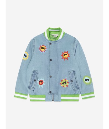 Stella McCartney Boys Denim Bomber Jacket in Blue vente chaude votre 