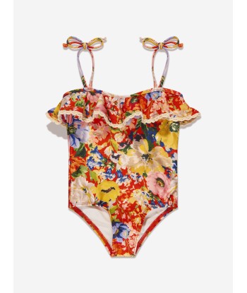 Zimmermann Girls Alight Trim Frill Swimsuit in Multicolour basket pas cher