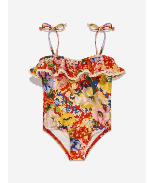 Zimmermann Girls Alight Trim Frill Swimsuit in Multicolour basket pas cher