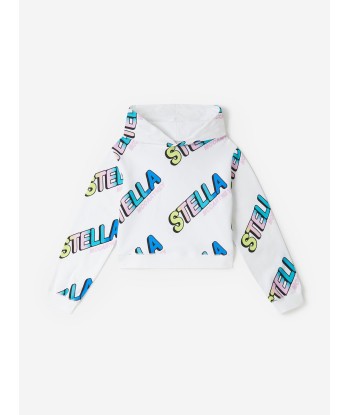 Stella McCartney Girls Logo Print Hoodie in White Venez acheter