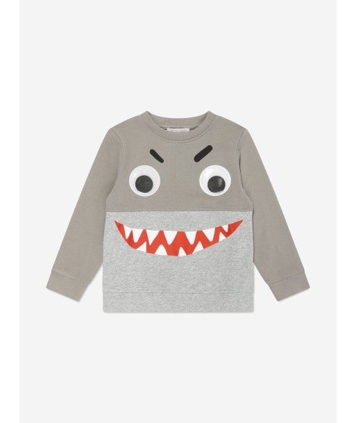 Stella McCartney Boys Shark Sweatshirt in Grey offre 