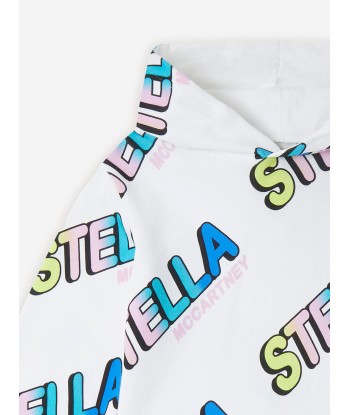 Stella McCartney Girls Logo Print Hoodie in White Venez acheter