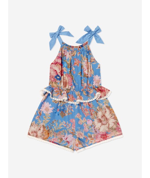 Zimmermann Girls August Tie Playsuit in Blue pour bénéficier 