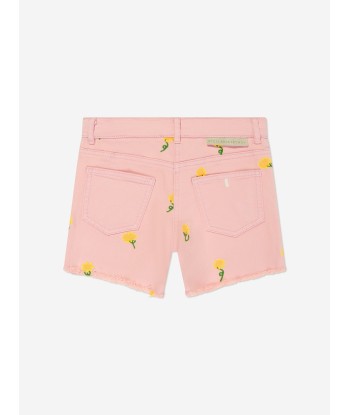 Stella McCartney Girls Embroidered Flower Shorts in Pink de l' environnement