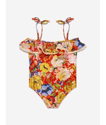 Zimmermann Girls Alight Trim Frill Swimsuit in Multicolour basket pas cher