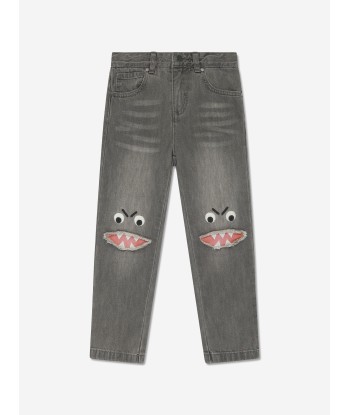 Stella McCartney Boys Shark Jeans in Grey de pas cher