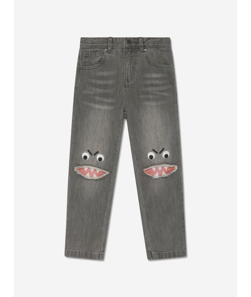 Stella McCartney Boys Shark Jeans in Grey de pas cher