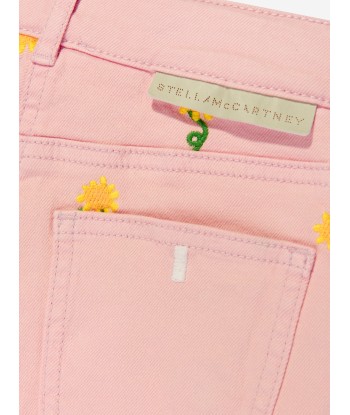 Stella McCartney Girls Embroidered Flower Shorts in Pink de l' environnement