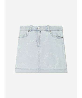 Stella McCartney Girls Denim Logo Skirt in Blue Le MVP de beaucoup