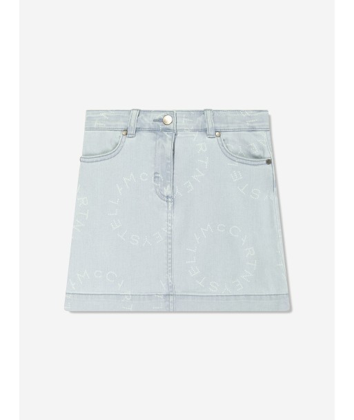 Stella McCartney Girls Denim Logo Skirt in Blue Le MVP de beaucoup