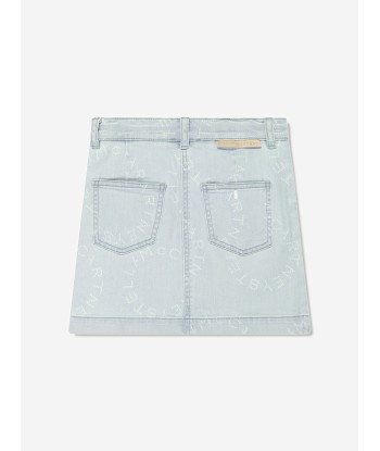 Stella McCartney Girls Denim Logo Skirt in Blue Le MVP de beaucoup