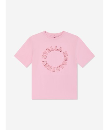 Stella McCartney Girls Logo Print T-Shirt in Pink Profitez des Offres !