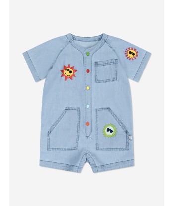 Stella McCartney Baby Boys Denim Romper in Blue Venez acheter