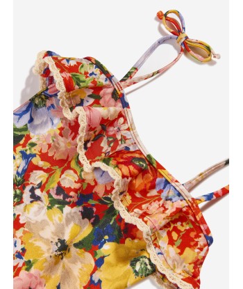 Zimmermann Girls Alight Trim Frill Swimsuit in Multicolour basket pas cher