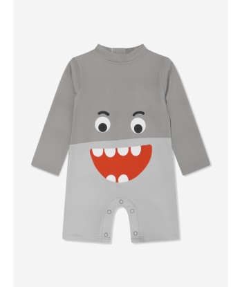 Stella McCartney Baby Boys Shark Sun Suit in Grey soldes