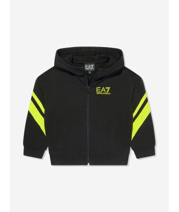 EA7 Emporio Armani Boys Zip Up Top in Black en stock