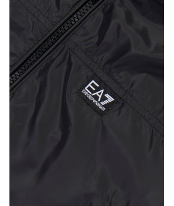 EA7 Emporio Armani Boys Zip Up Hooded Jacket in Black l'évolution des habitudes 