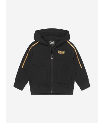 EA7 Emporio Armani Boys Gold Label Zip Up Top in Black acheter