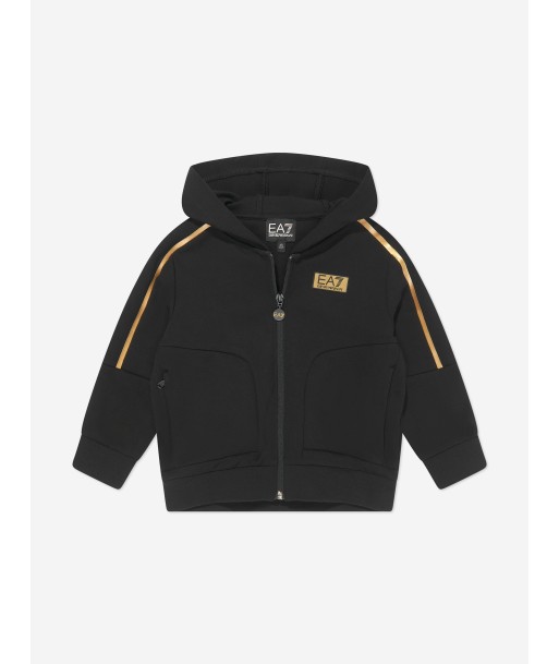 EA7 Emporio Armani Boys Gold Label Zip Up Top in Black acheter